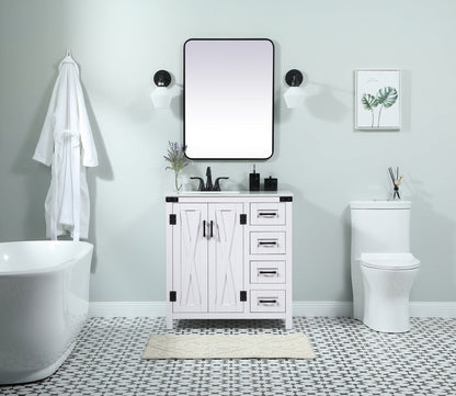 32 inch Single bathroom vanity in white