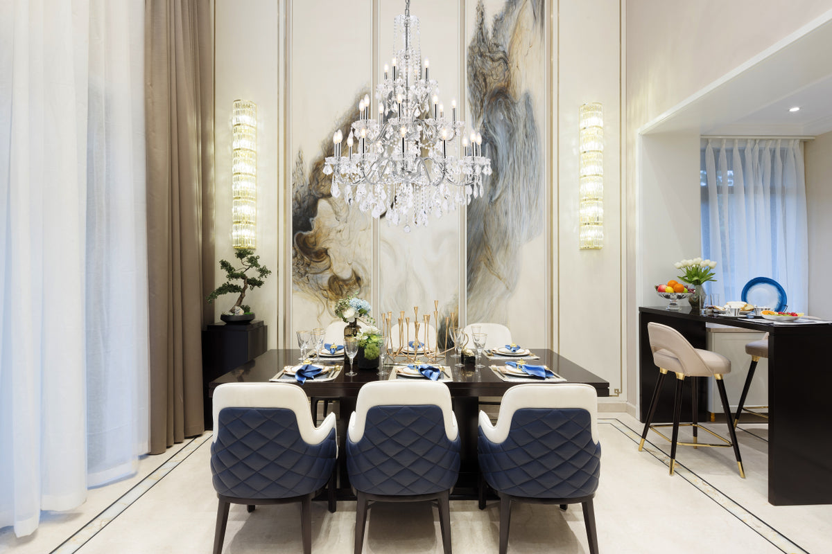 St. Francis 24 light Chrome Chandelier Clear Royal Cut Crystal