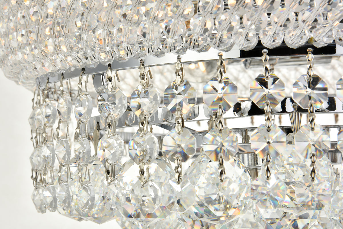 Primo 4 light Chrome Flush Mount Clear Royal Cut Crystal