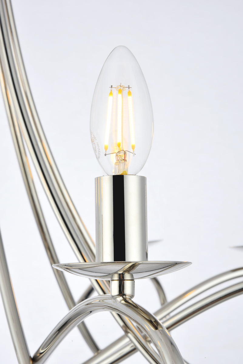 Lyndon 8 light polished Nickel Pendant