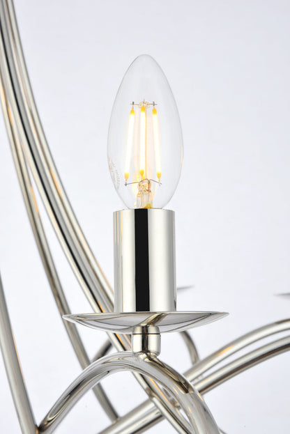 Lyndon 8 light polished Nickel Pendant