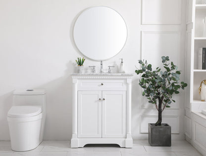 30 inch Single bathroom vanity in  White