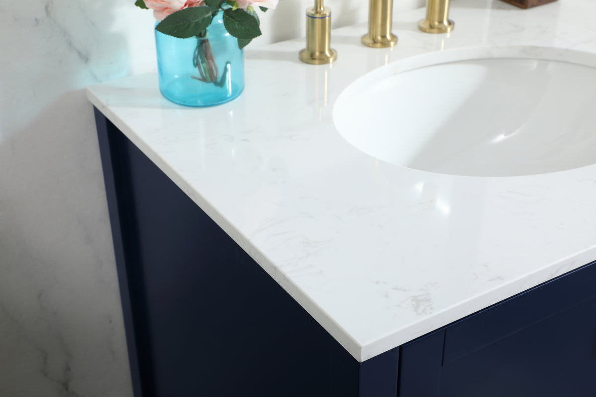 30 inch Single bathroom vanity in blue