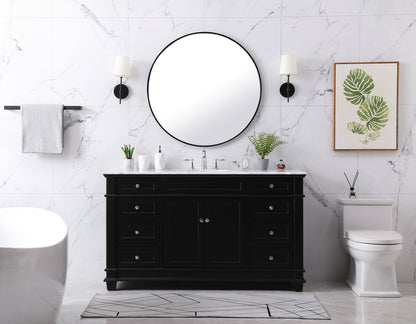 60 inch Single bathroom vanity set in black