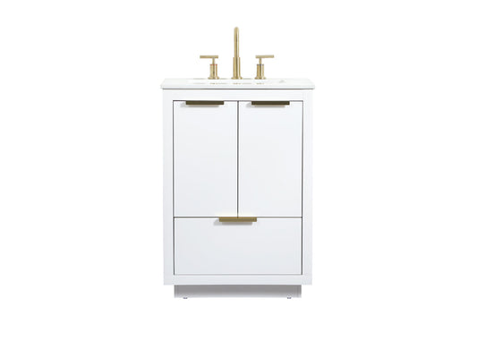 24 inch Single bathroom vanity in white