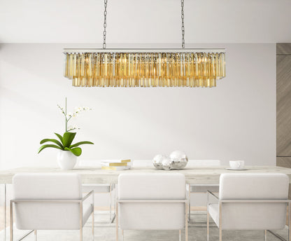 Sydney 12 light polished nickel Chandelier Golden Teak (Smoky) Royal Cut Crystal