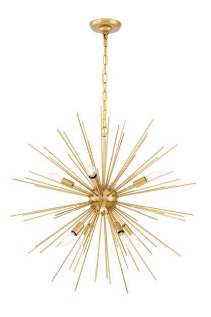 Timber 8 light Brass pendant
