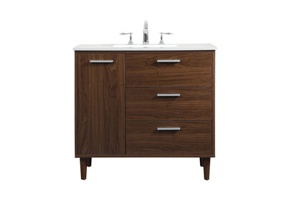 36 inch bathroom vanity in Walnut