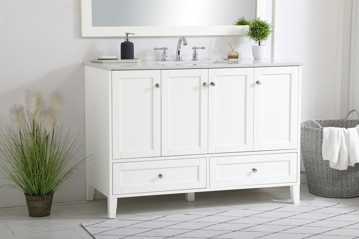 48 inch Single Bathroom Vanity in White