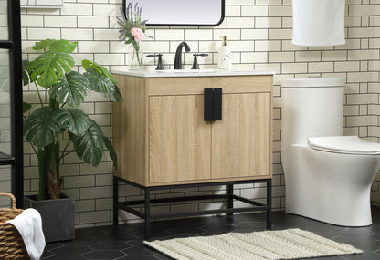 30 inch Single bathroom vanity in mango wood