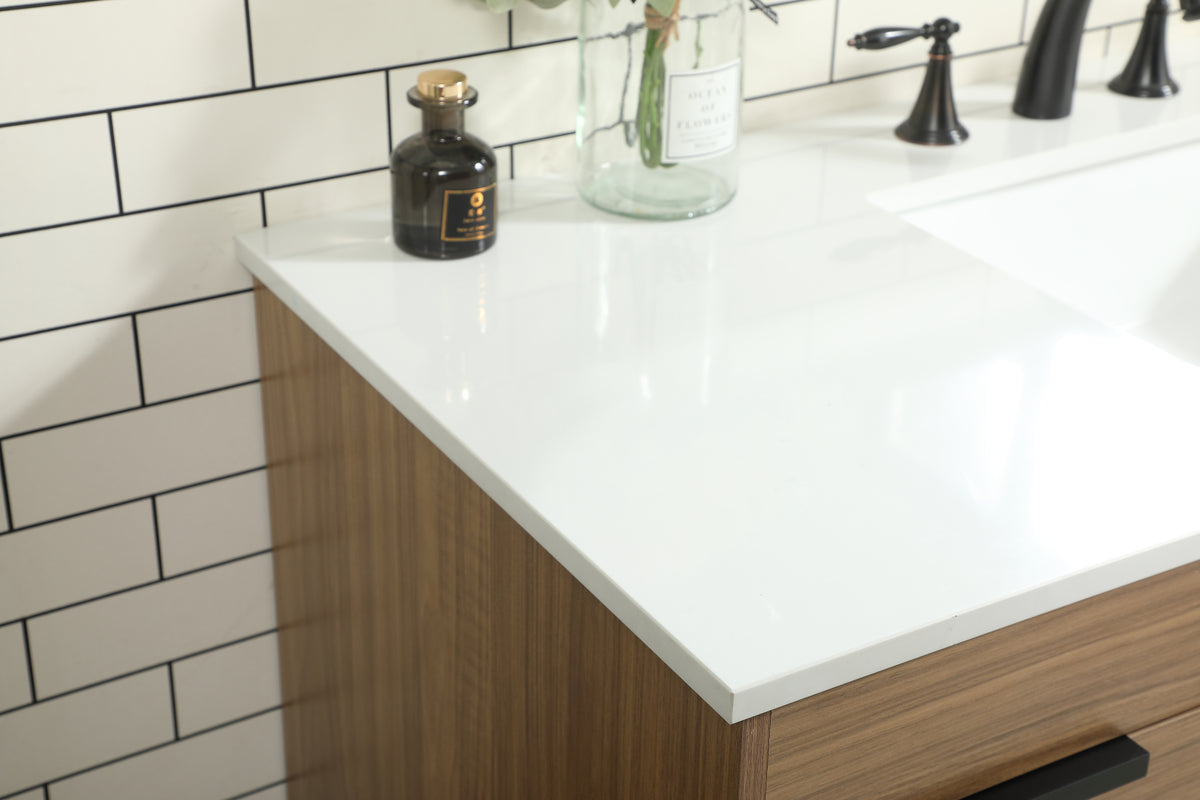 48 inch Single bathroom vanity in walnut brown