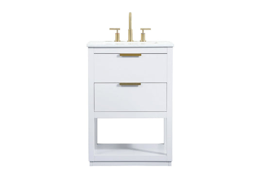 24 inch Single bathroom vanity in white