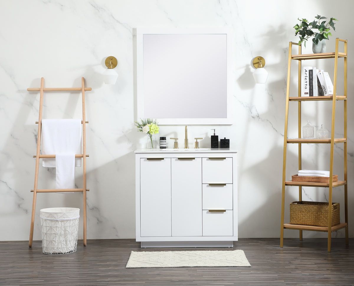 36 inch Single bathroom vanity in white