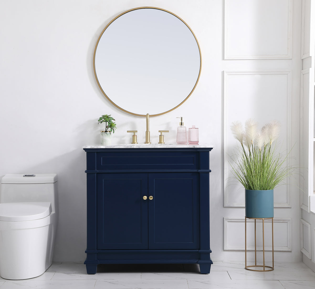 36 inch Single Bathroom Vanity set in Blue