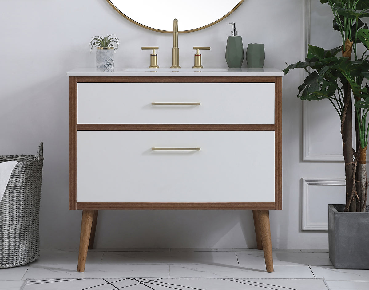 36 inch bathroom vanity in White