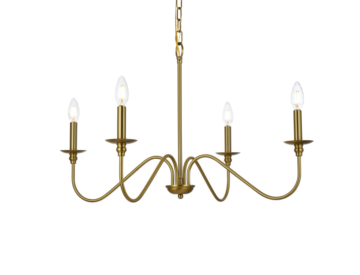 Rohan 30 inch chandelier in Satin Gold