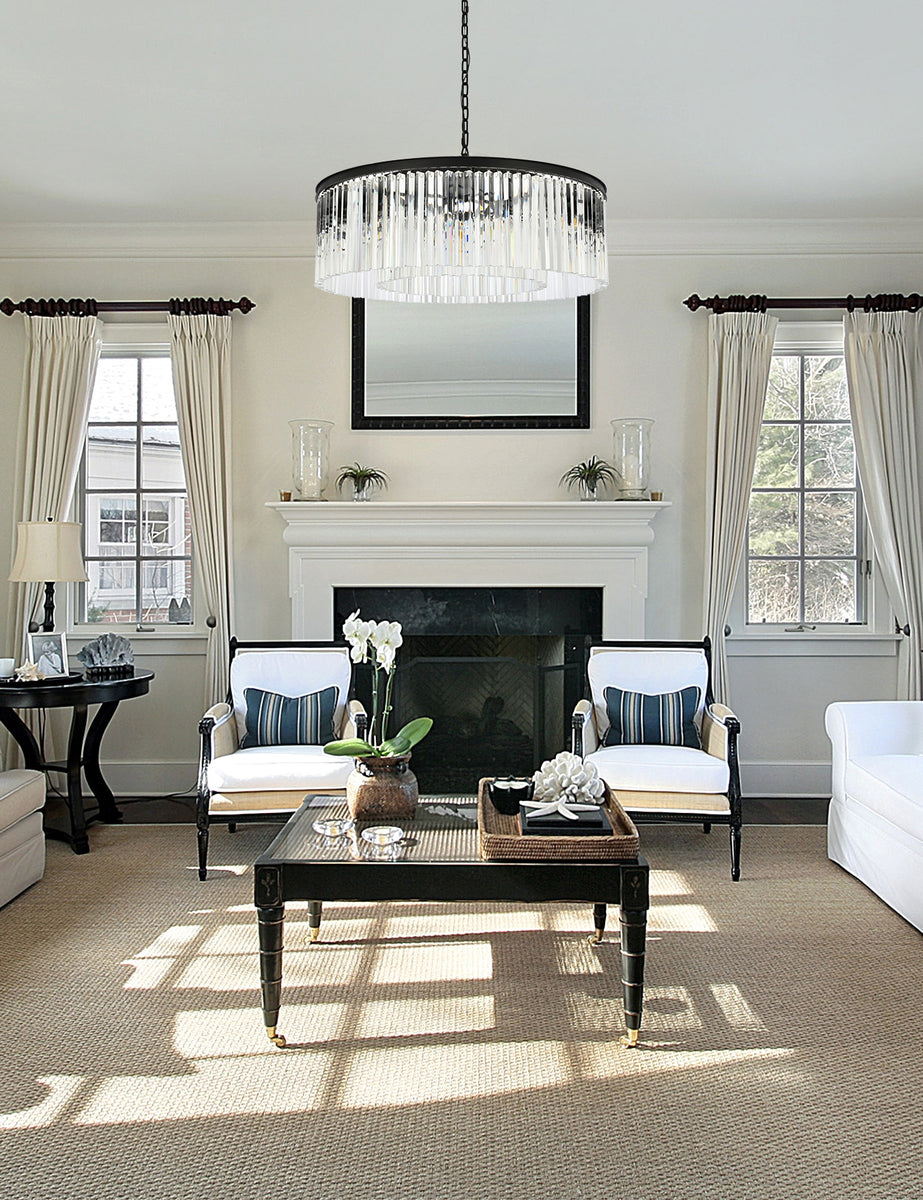 Sydney 10 light Matte Black Chandelier Clear Royal Cut Crystal