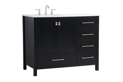 42 inch Single Bathroom Vanity in Black