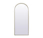 Metal Frame Arch Full Length Mirror 32x76 Inch in Brass