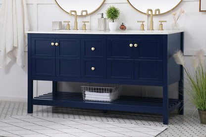 60 inch Single Bathroom Vanity in Blue