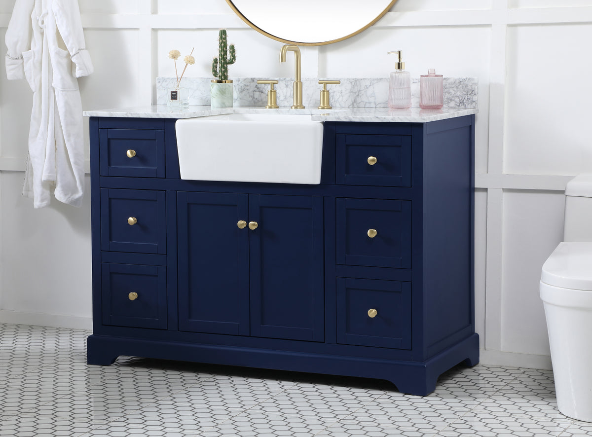 48 inch Single bathroom vanity in blue