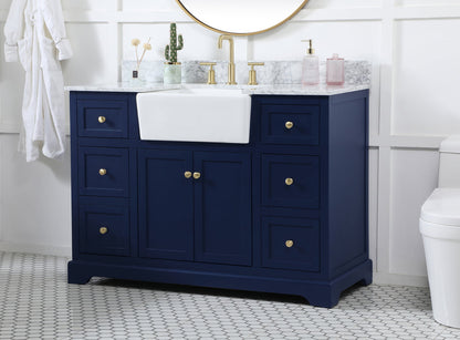 48 inch Single bathroom vanity in blue