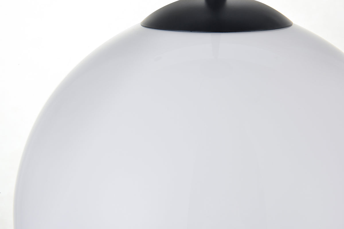 Baxter 1 Light Black Pendant With Frosted White Glass