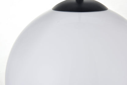 Baxter 1 Light Black Pendant With Frosted White Glass