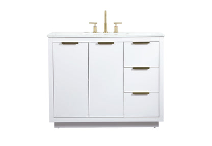42 inch Single bathroom vanity in white