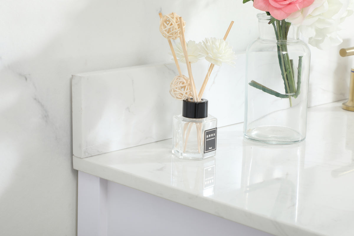 48 inch Single bathroom vanity in white with backsplash