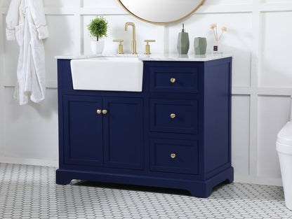 42 inch Single bathroom vanity in blue