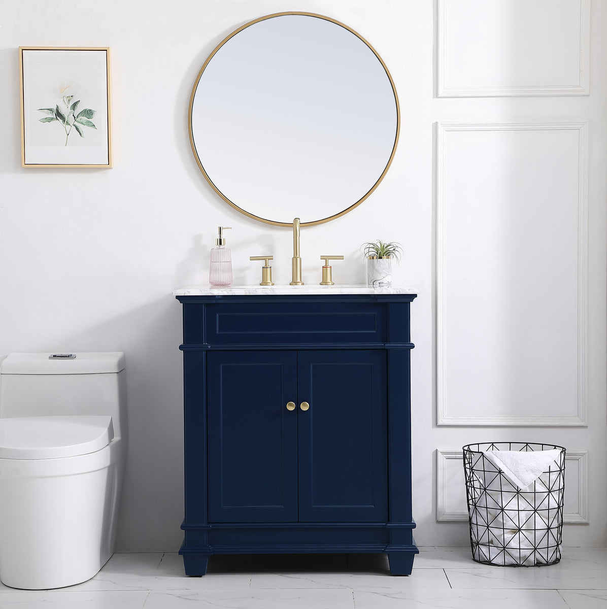 30 inch Single Bathroom Vanity set in Blue