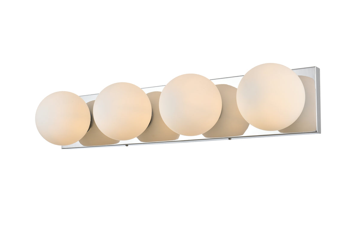 Jaylin 4 light Chrome and frosted white Bath Sconce