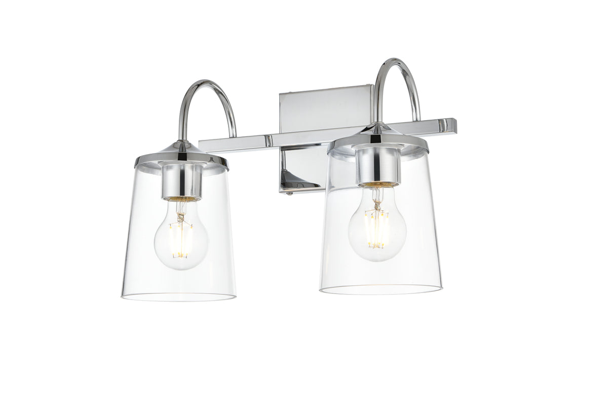 Avani 2 light Chrome and Clear Bath Sconce