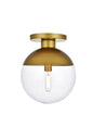 Eclipse 1 Light Brass Flush Mount With Clear Glass