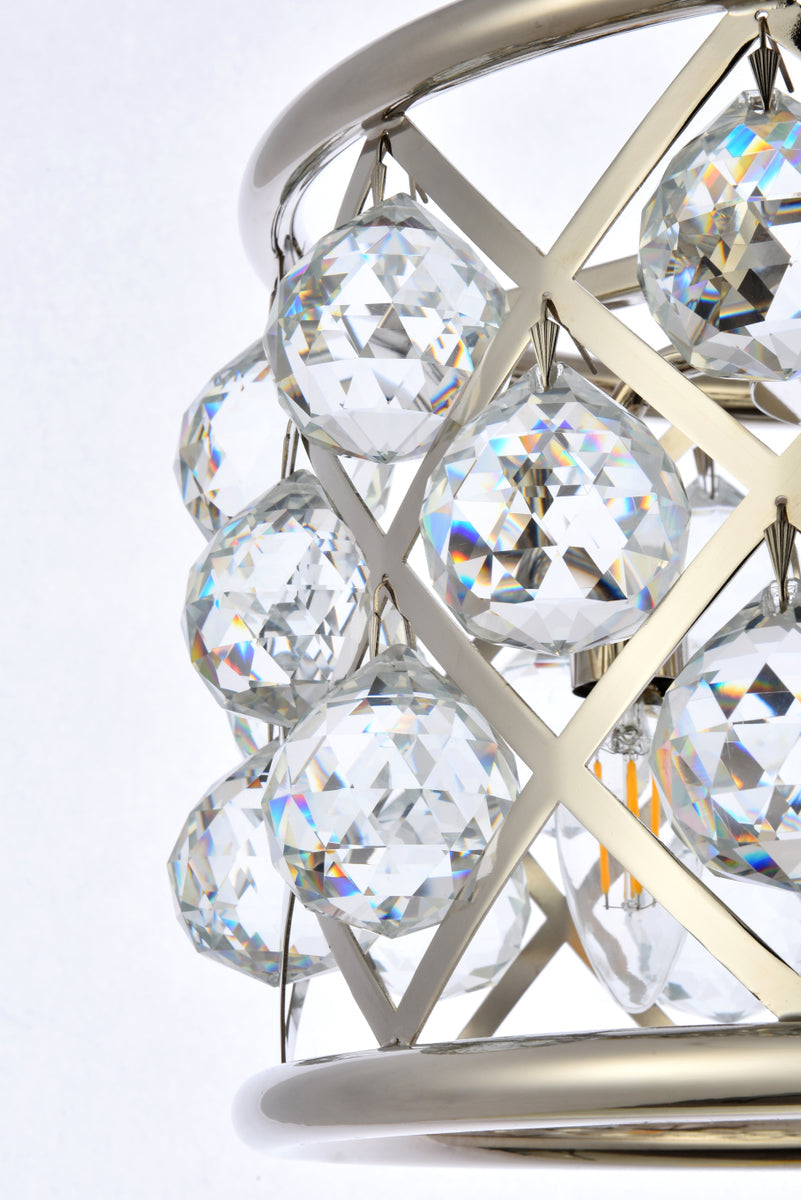 Madison 3 light polished Nickel Pendant Clear Royal Cut Crystal