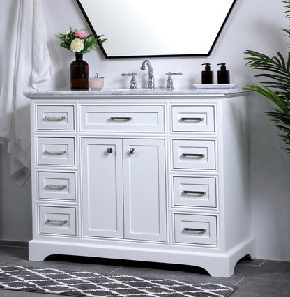 42 in. Single Bathroom Vanity set in white