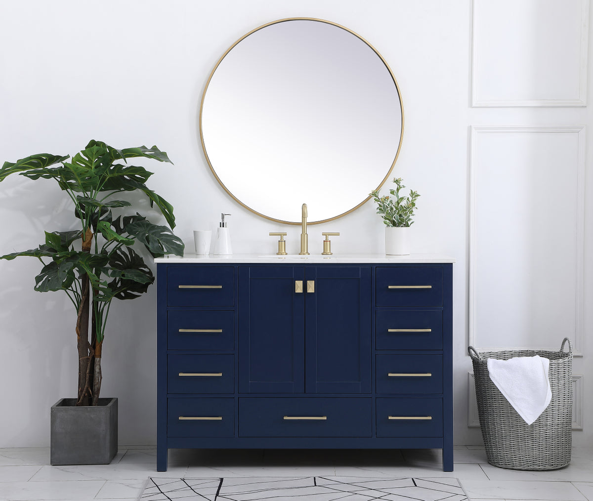 48 inch Single Bathroom Vanity in Blue