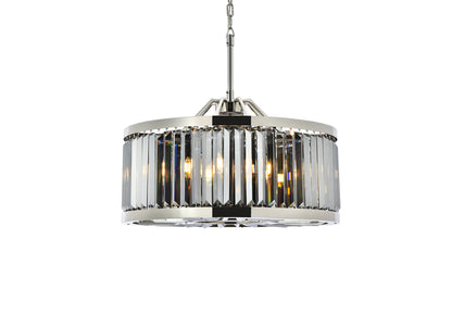Chelsea 8 light polished nickel Chandelier Silver Shade (Grey) Royal Cut Crystal