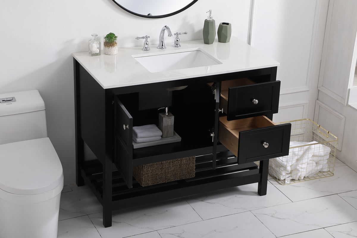 42 inch Single Bathroom Vanity in Black