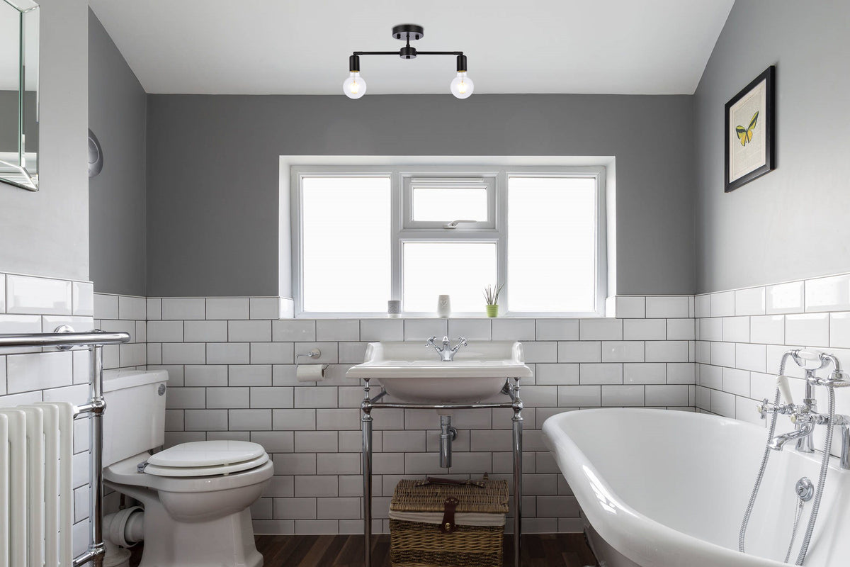 Zane 2 lights black flush mount