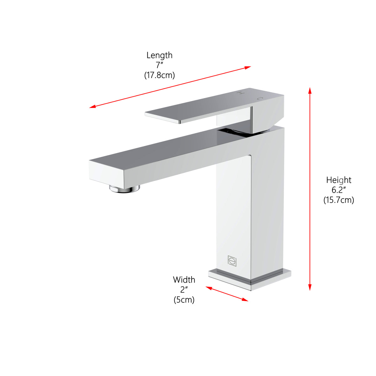 Jakob Single Hole Single Handle Bathroom Faucet in Chrome