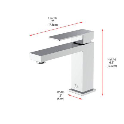 Jakob Single Hole Single Handle Bathroom Faucet in Chrome