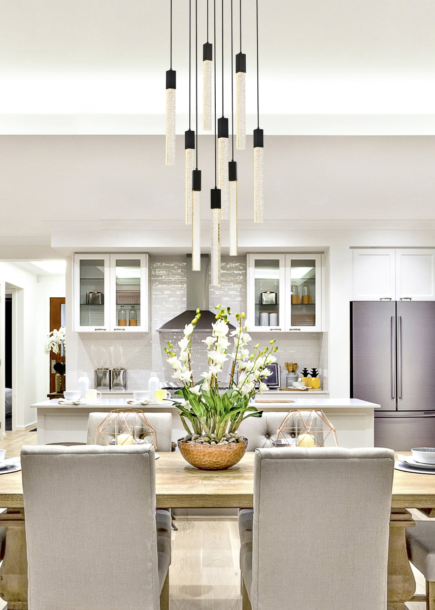 Weston 9 lights pendant in black