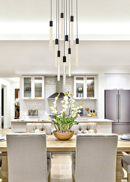 Weston 9 lights pendant in black