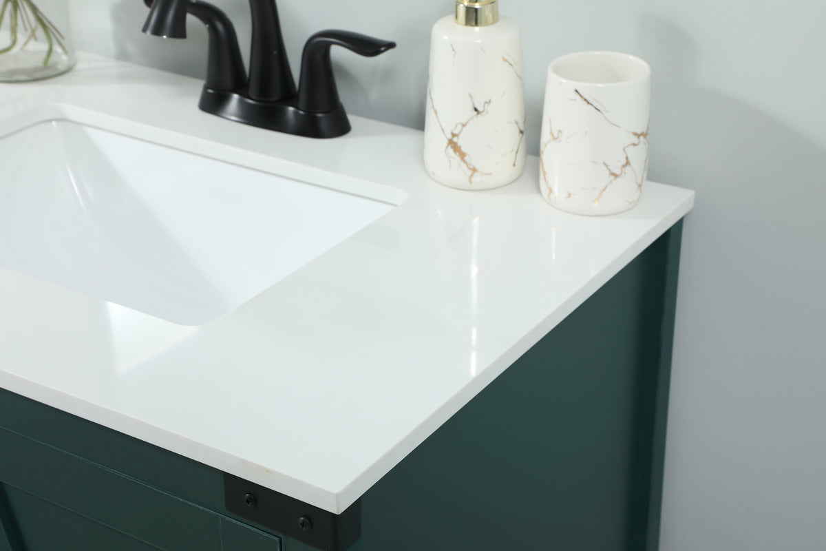 30 inch Single bathroom vanity in green