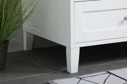 36 inch Single Bathroom Vanity in White with Backsplash