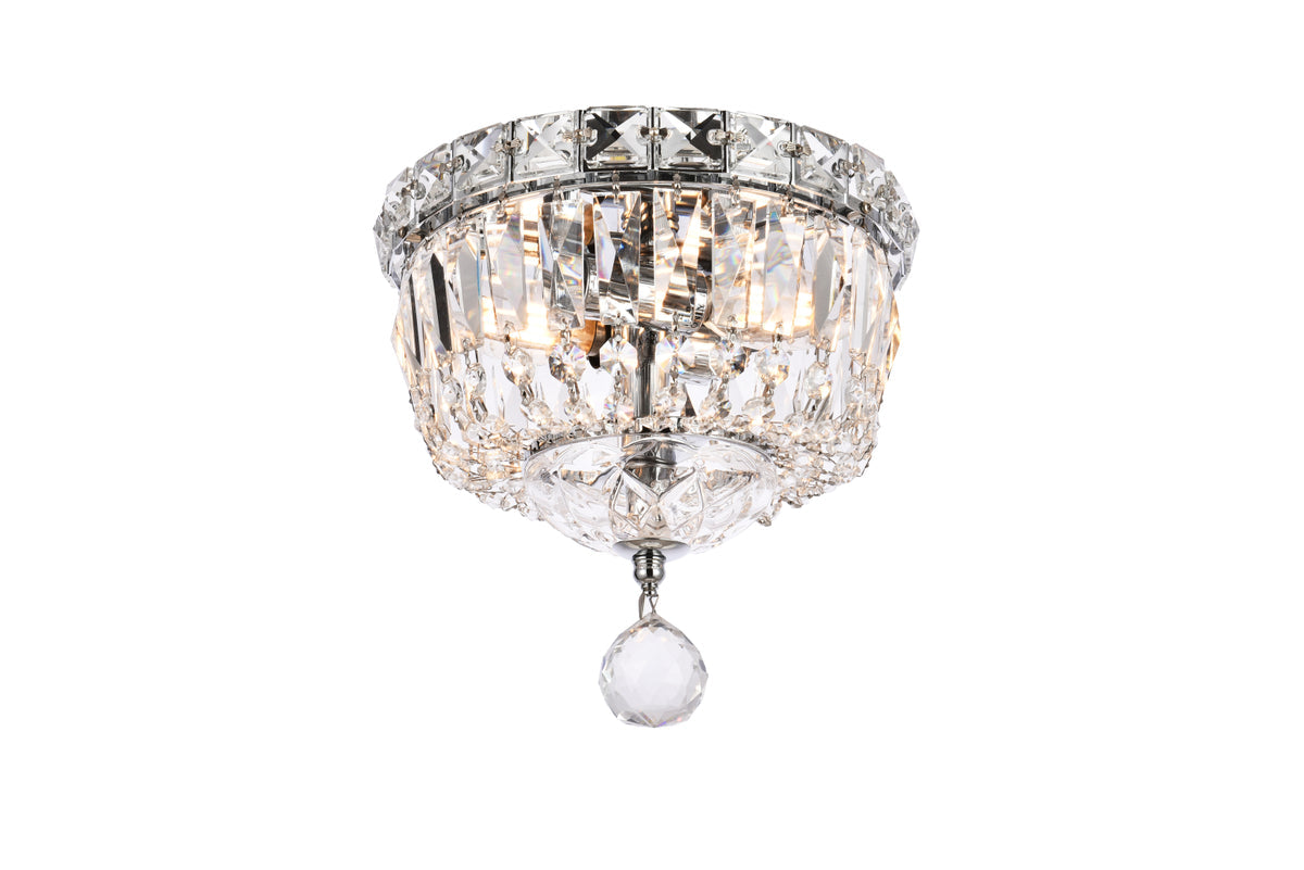 Tranquil 2 light Chrome Flush Mount Clear Royal Cut Crystal