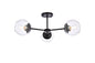 Briggs 26 inch flush mount in black with clear shade