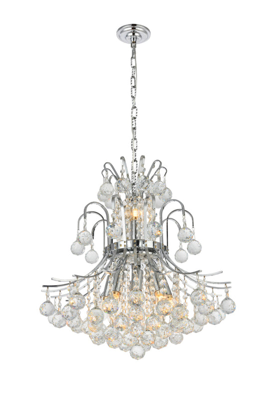Toureg 10 light Chrome Pendant Clear Royal Cut Crystal